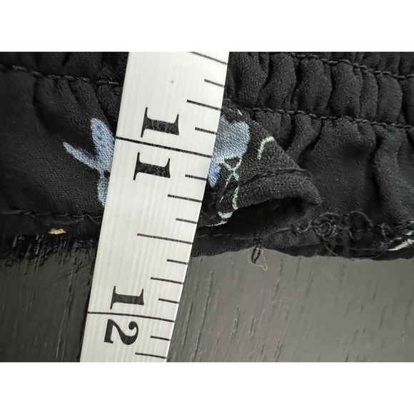 Abercrombie & Fitch Tube Top Women's Sz L Black Ruffle Trim Smocked Strapless - Picture 11 of 11